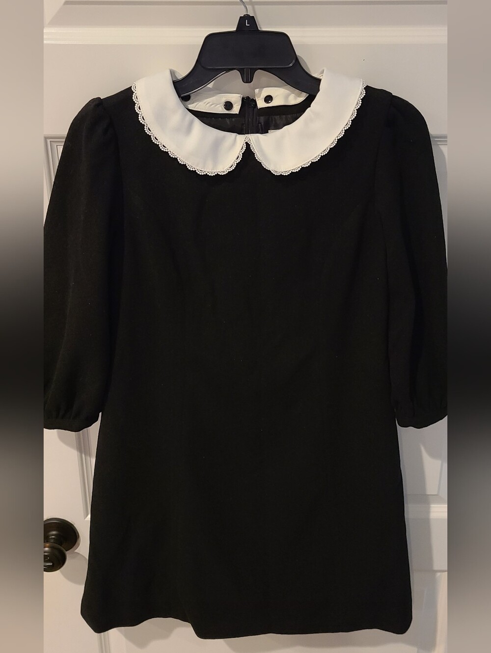 Mini Black Dress with White Peter Pan Collar